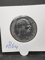 1 gulden 1864 Koning Willem III, 1 gulden, Koning Willem III, Zilver, Ophalen of Verzenden