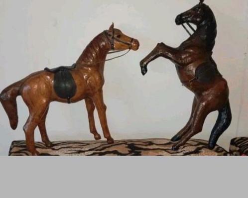 Paarden decor lederen, Antiek en Kunst, Kunst | Beelden en Houtsnijwerken, Ophalen of Verzenden
