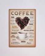 Coffee bonen hart koffie reclambord van metaal wandbord deco, Info@deconoord.nl, Deco Noord, Nieuw, Ophalen of Verzenden