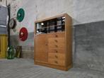 Jaren 60 Duits Wandmeubel Eiken | Vintage Dressoir Kast 2, Gebruikt, 100 tot 150 cm, Eikenhout, Ophalen of Verzenden