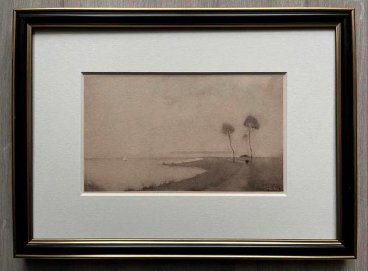 Jan Mankes 1889-1920 / Heliogravure Waterlandschap 1923, Antiek en Kunst, Kunst | Etsen en Gravures, Ophalen of Verzenden