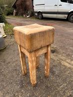 Oude slagers hakblok beukenhout blok 40 x 40 cm, Antiek en Kunst, Curiosa en Brocante, Ophalen of Verzenden