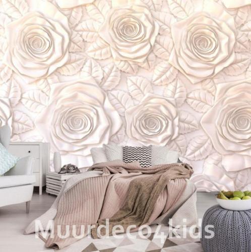 Rozen fotobehang Paper Roses - vlies 360 x 270 cm - VOORRAAD, Huis en Inrichting, Stoffering | Behang, minder dan 10 m², Verzenden