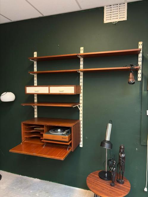 Vintage Modulaire Wandkast met Platenspeler Ingebouwd, Huis en Inrichting, Kasten | Wandmeubels, Zo goed als nieuw, Minder dan 100 cm