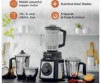 1000W SET 5-in-1 Mixer Blender Juicer 1.5L + bekers rvs, Powerblender, Nieuw, Ophalen of Verzenden, H
