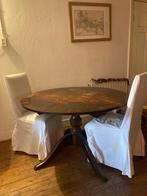 GRATIS Ronde antieke tafel diameter 1,20, Huis en Inrichting, Tafels | Eettafels, Ophalen, Gebruikt, Rond, Vier personen