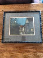 Schilderij, Engelse Cottage bij maanlicht, Ophalen of Verzenden