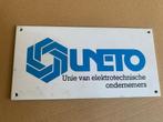 Wandbordje UNETO - metaal bedrukt, Ophalen of Verzenden, Gebruikt