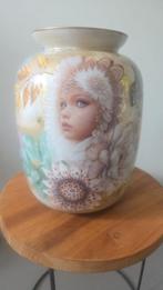 Handgemaakte vaas met bloem motieven, Overige kleuren, Nieuw, Ophalen of Verzenden, Glas