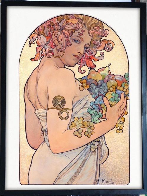 [Poster in Frame] Alphonse Mucha | Fruit, Verzamelen, Posters, Nieuw, Rechthoekig Staand, Verzenden