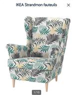 2x Ikea Strandmon Bladmotief, Huis en Inrichting, Fauteuils, Ophalen of Verzenden, Gebruikt, 75 tot 100 cm, Minder dan 50 cm