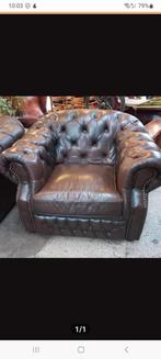 Chesterfield fauteuil, Ophalen, Gebruikt, 75 tot 100 cm