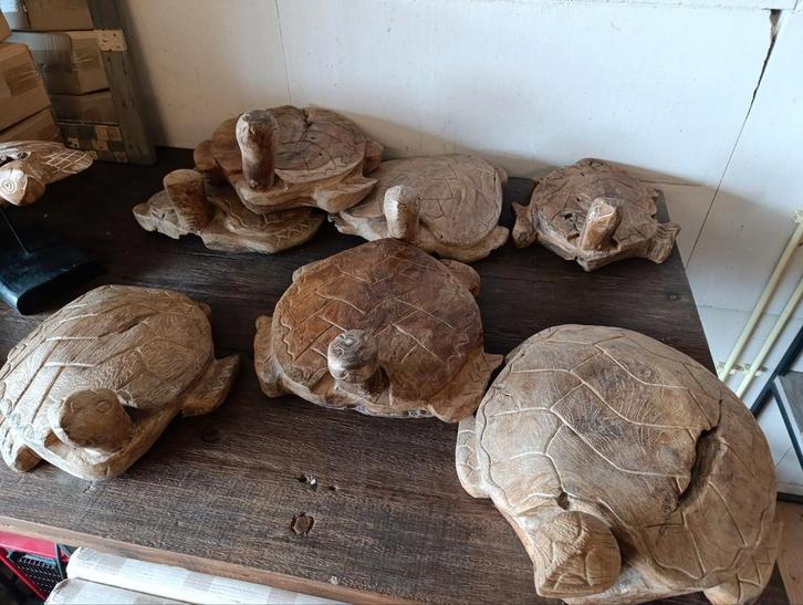 Teakhouten decoratie schildpad nieuw, Huis en Inrichting, Woonaccessoires | Overige, Nieuw, Ophalen of Verzenden