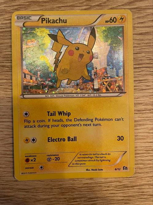 Pikachu 6/12, Hobby en Vrije tijd, Verzamelkaartspellen | Pokémon, Zo goed als nieuw, Foil, Ophalen of Verzenden