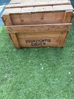 Vintage Houten Kist - VOORZICHTIG EIEREN, Ophalen, Gebruikt, 50 tot 100 cm, Minder dan 50 cm