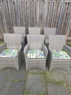 6x Life wicker tuinstoelen met 6 zitkussens. Alu frame., Tuin en Terras, Wicker, Gebruikt, Ophalen of Verzenden
