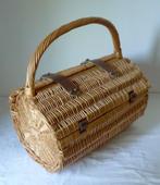 ronde, rieten picknickmand, Ophalen of Verzenden, Zo goed als nieuw