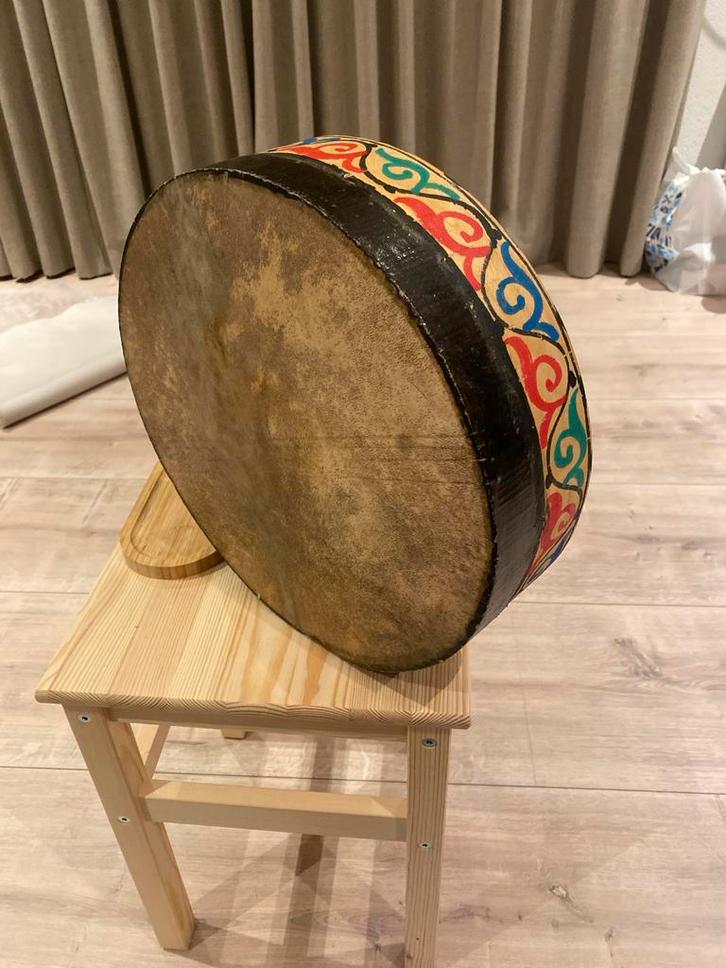 Authentieke Marokkaanse Bandir - Handgemaakt & Vintage, Muziek en Instrumenten, Percussie, Gebruikt, Trommel, Ophalen of Verzenden