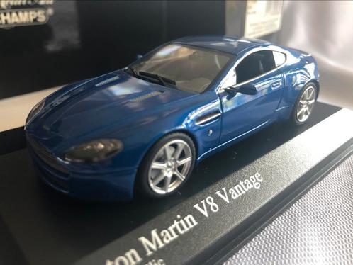 Aston Martin Vantage V8  Minichamps 1:43 blauw met., Hobby en Vrije tijd, Modelauto's | 1:43, Auto, MiniChamps, Ophalen of Verzenden