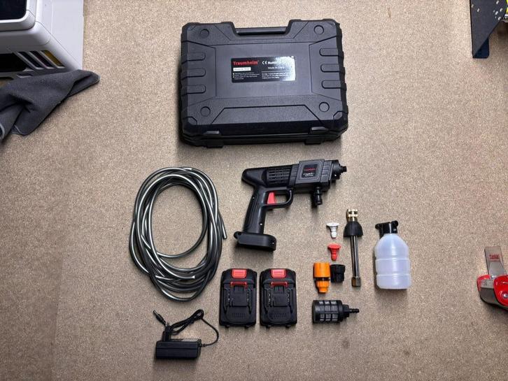 Traumheim Accu hogedrukreiniger - 400W- 2 accu's | DLS18298, Tuin en Terras, Hogedrukreinigers, Nieuw, Accu, Ophalen of Verzenden