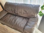 2 ZITS BANK LEER, Huis en Inrichting, Banken | Bankstellen, Ophalen, Gebruikt, 150 tot 200 cm, Tweepersoons