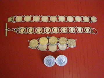 MUNT ZILVER ARMBANDEN DUBBELTJES WILHELMINA RUSLAND BROCHE beschikbaar voor biedingen