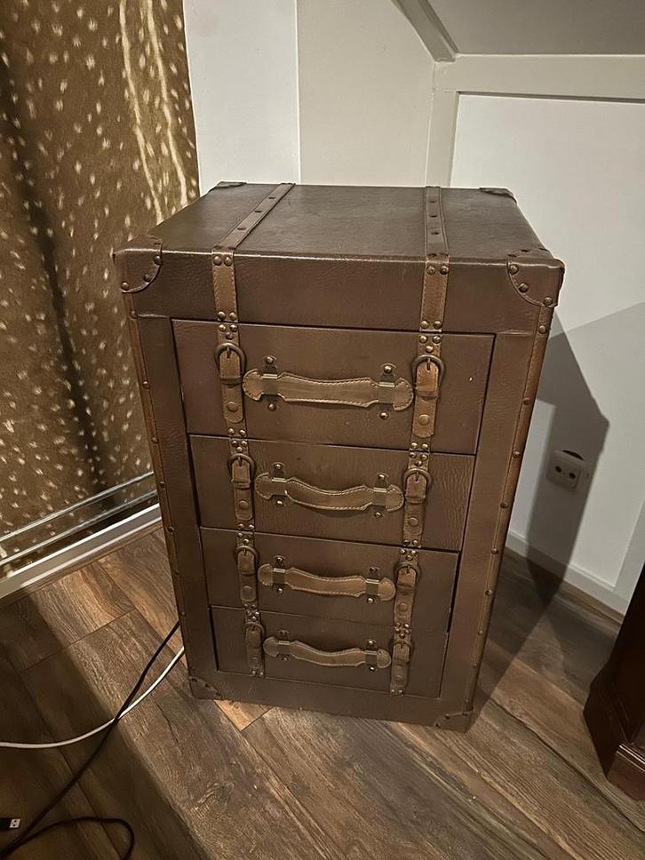 Ladekast met Leatherlook Bekleding, Huis en Inrichting, Kasten | Dressoirs, Gebruikt, Minder dan 50 cm, 25 tot 50 cm, Met lade(s)