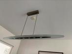 Hanglamp van geborsteld staal en glas, Ophalen, Zo goed als nieuw, Glas