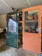 2 Hardhouten buitendeuren 88x201.5 links en rechts, Ophalen of Verzenden, 200 tot 215 cm, Glas, Buitendeur
