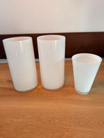 Witte vaas vazen 3 stuks, Ophalen, Wit, Minder dan 50 cm, Glas