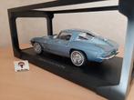 Chevrolet Corvette Stingray 1963 lightblue metall Norev 1:18, Auto, Norev, Ophalen of Verzenden, Norev