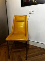 Eetkamer stoelen leer 6x, Huis en Inrichting, Stoelen, Ophalen, Overige kleuren, Zo goed als nieuw, Metaal