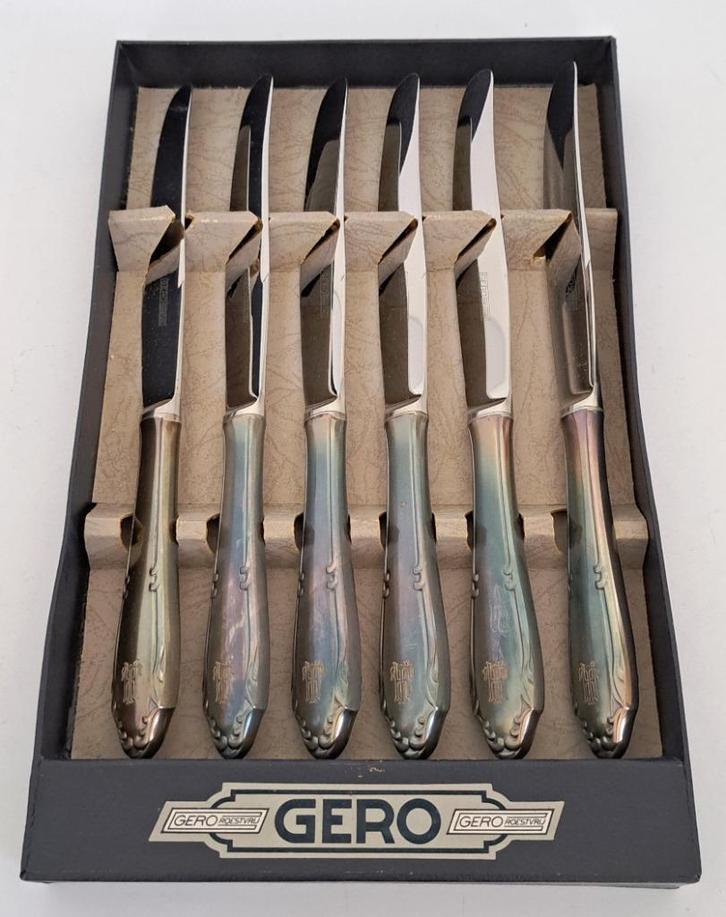 6x Gero verzilverde dinermessen, Ebba 31/ 552, Antiek en Kunst, Antiek | Bestek, Verzenden