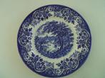 Staffordshire bord 24.8 cm blauw wit, Ophalen of Verzenden