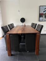 Eettafel hout met rvs, Ophalen, Gebruikt, 200 cm of meer, 50 tot 100 cm