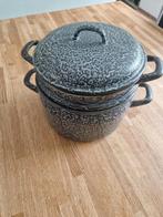 Emaille Rijstkookpan Grijs Gewolkt - Groot, Ophalen of Verzenden, Gebruikt, Overige materialen, Kookpan of Snelkookpan