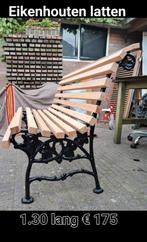 Gietijzeren tuinbank. lang. eikenhouten latten, Ophalen of Verzenden, Nieuw, Hout