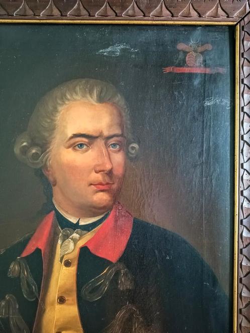 18e eeuws militair portret - fam Van Voorst Van Schadewijk, Antiek en Kunst, Kunst | Schilderijen | Klassiek, Ophalen