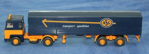 Wiking H0 533/6 Scania LB 111 Truck met trailer ‘ASG’., Hobby en Vrije tijd, Modelauto's | 1:87, Bus of Vrachtwagen, Wiking, Ophalen of Verzenden