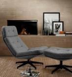 IKEA Havberg draaifauteuil stoel met voetenbank / poef grijs, Huis en Inrichting, Fauteuils, Ophalen, Zo goed als nieuw, 75 tot 100 cm