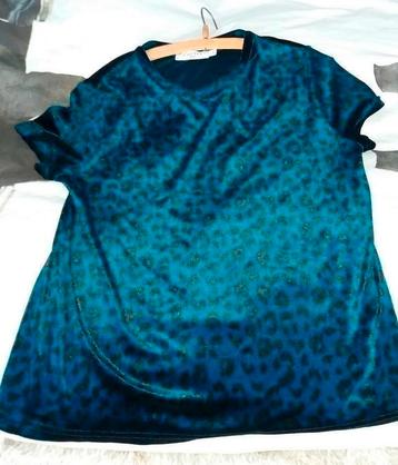 Panterprint shirt XL ZGAN glans stof zacht suède  beschikbaar voor biedingen