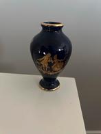 Vintage Blauw vaasje met gouden opdruk France, Antiek en Kunst, Antiek | Vazen, Ophalen of Verzenden