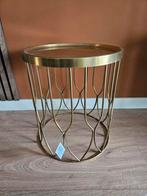 Bijzettafel goud metaal, Huis en Inrichting, Tafels | Bijzettafels, Ophalen, Minder dan 45 cm, Minder dan 55 cm, Metaal of Aluminium