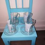 Senseo glazen met schotel wit logo 4 stuks, Ophalen, Overige stijlen, Kop(pen) en/of Schotel(s), Glas