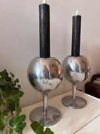 Set van 2 aluminium kaarsenhouders, Huis en Inrichting, Woonaccessoires | Kandelaars en Kaarsen, B, Gebruikt, Overige kleuren