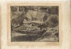 Piet van Wijngaerdt droge naald "Bootje in het Riet" Nr. 3/5, Antiek en Kunst, Kunst | Etsen en Gravures, Ophalen
