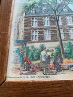 Bloemenmarkt bij de Munt - Amsterdam, Antiek en Kunst, Ophalen of Verzenden