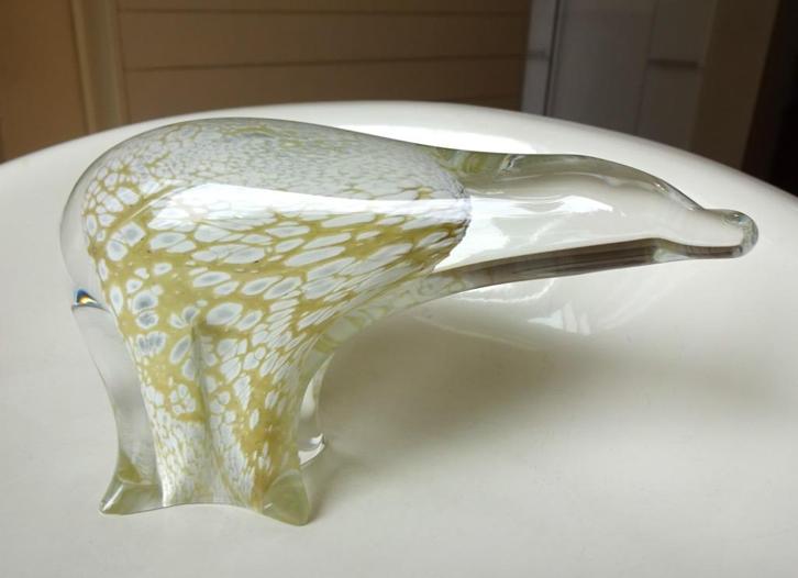 Jaren '70 FM Konstglas Ronneby Zweden beeldje: ijsbeer, Antiek en Kunst, Antiek | Glas en Kristal, Ophalen of Verzenden