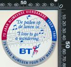 Sticker: Nijmeegse Vierdaagse - 1991 - British Telecom, Ophalen of Verzenden