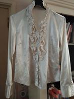 Sophia Pigozzi Satijnen Blouse - Maat 36, Sophia Pigozzi, Beige, Ophalen of Verzenden, Zo goed als nieuw
